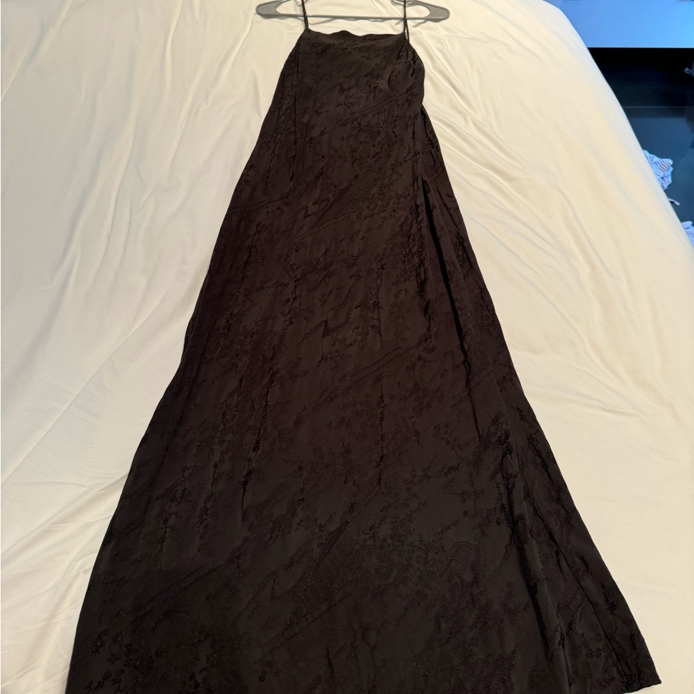 Zara Patterned Black Midi/Maxi Dress